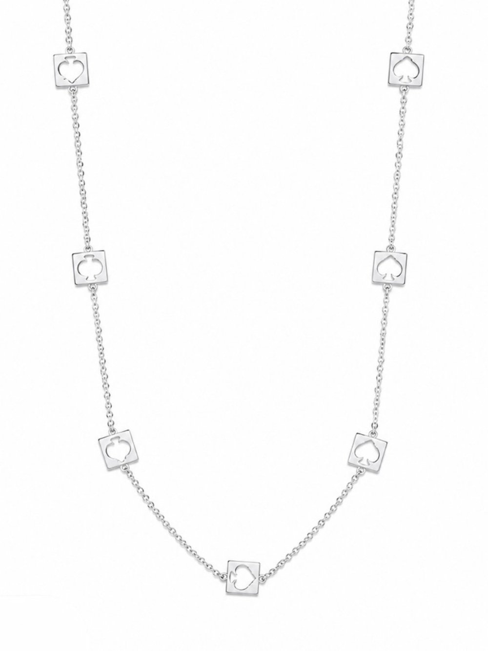 Kate Spade Silver Hole Punch Spade Station Necklace